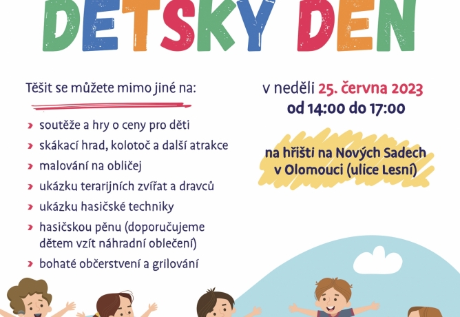 Červnový dětský den se blíží! Přijďte v neděli 25. června na odpoledne plné soutěží a zábavy